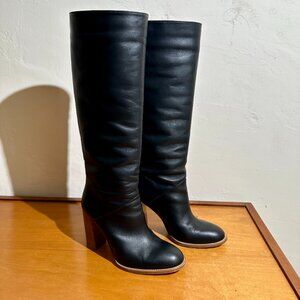 Banana Republic Knee High Black Leather Boots